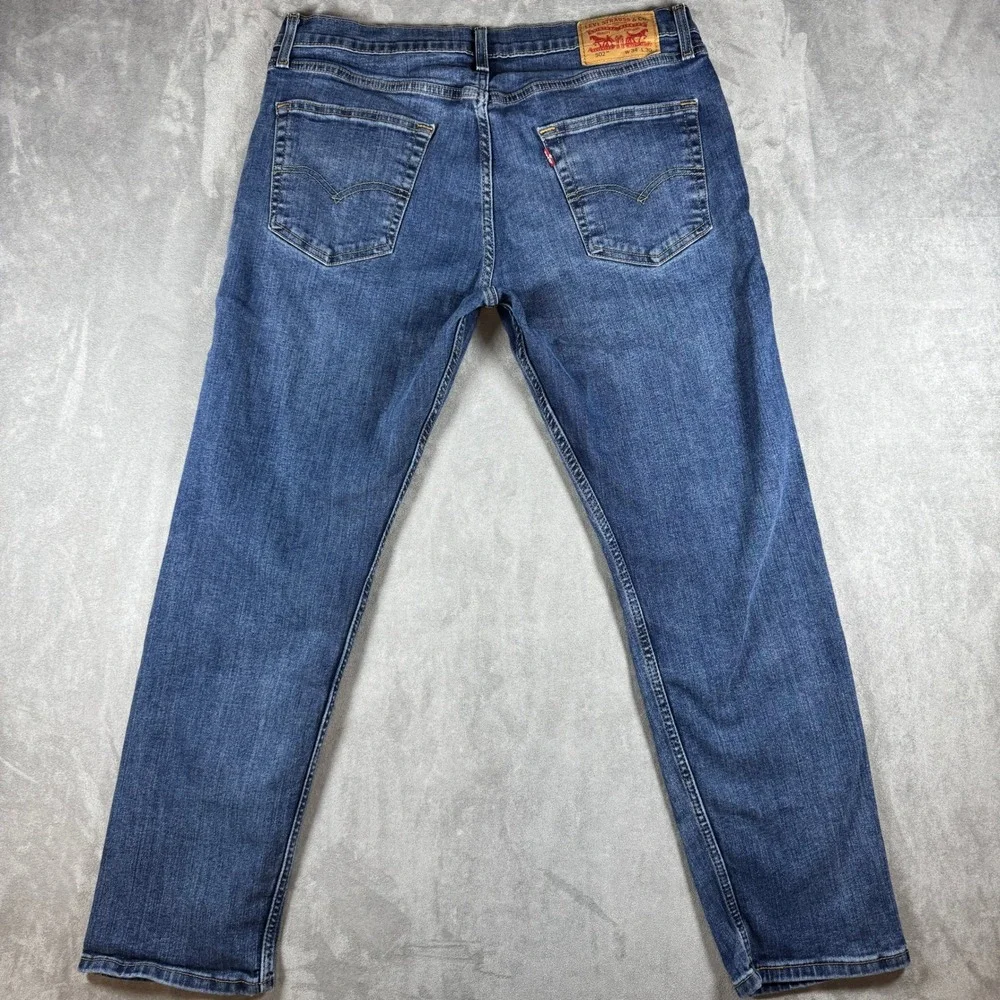 Levis 502 Regular Taper Mens Jeans 34x30 Blue Medium Wash Stretch Denim